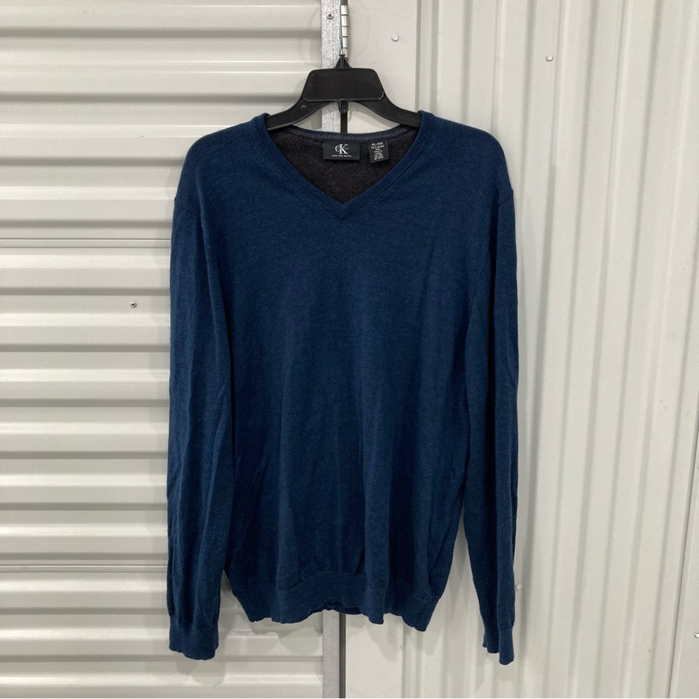 Calvin Klein Men's Deep Blue V-Neck Sweater